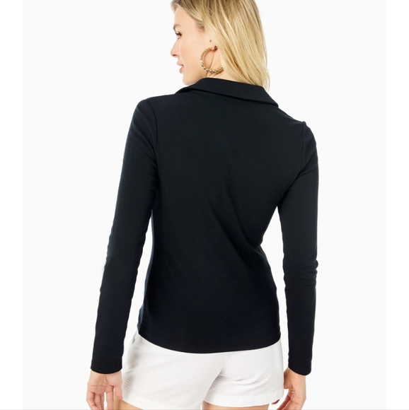 Lilly Pulitzer Reema Polo Top Sz.XL Black - Picture 3 of 9